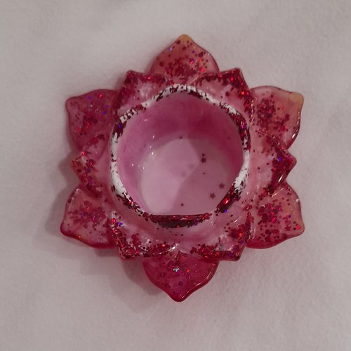 Bougeoir fleur de lotus rose
