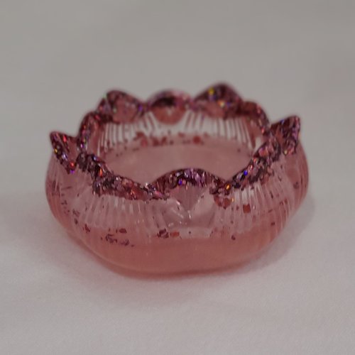 Bougeoir bouton de lotus rose nacré