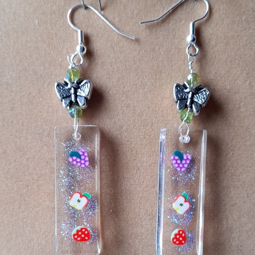 Boucles d'oreilles papillon fruité