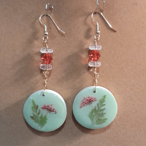 Boucle d'oreilles fougères
