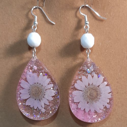 Boucles d'oreilles goutte de fleur