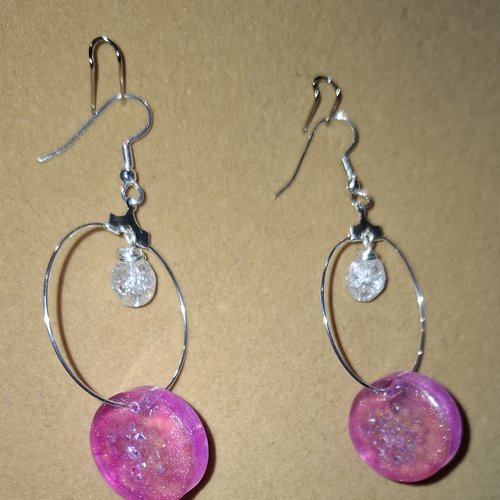 Boucles d'oreilles anneau résine