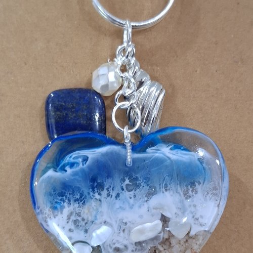 Porte clés coeur bord de mer