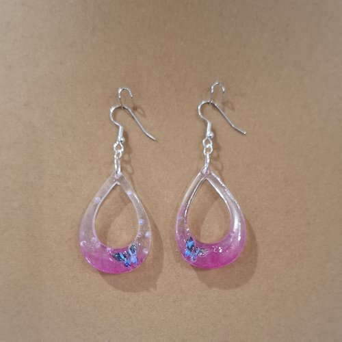 Boucles d'oreilles goutte papillon