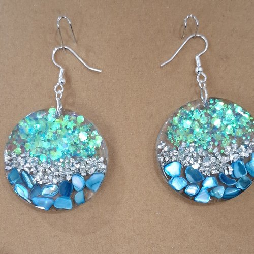 Boucles d'oreilles océan bleu azur