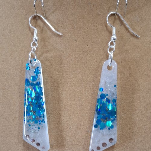 Boucles d'oreilles géométriques paillettes et strass