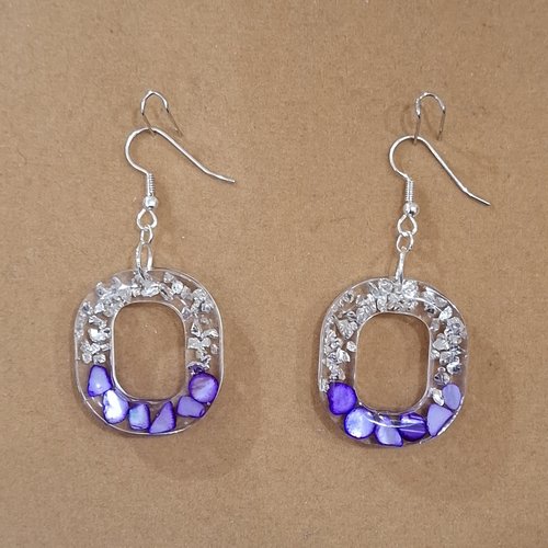 Boucles d'oreilles violine