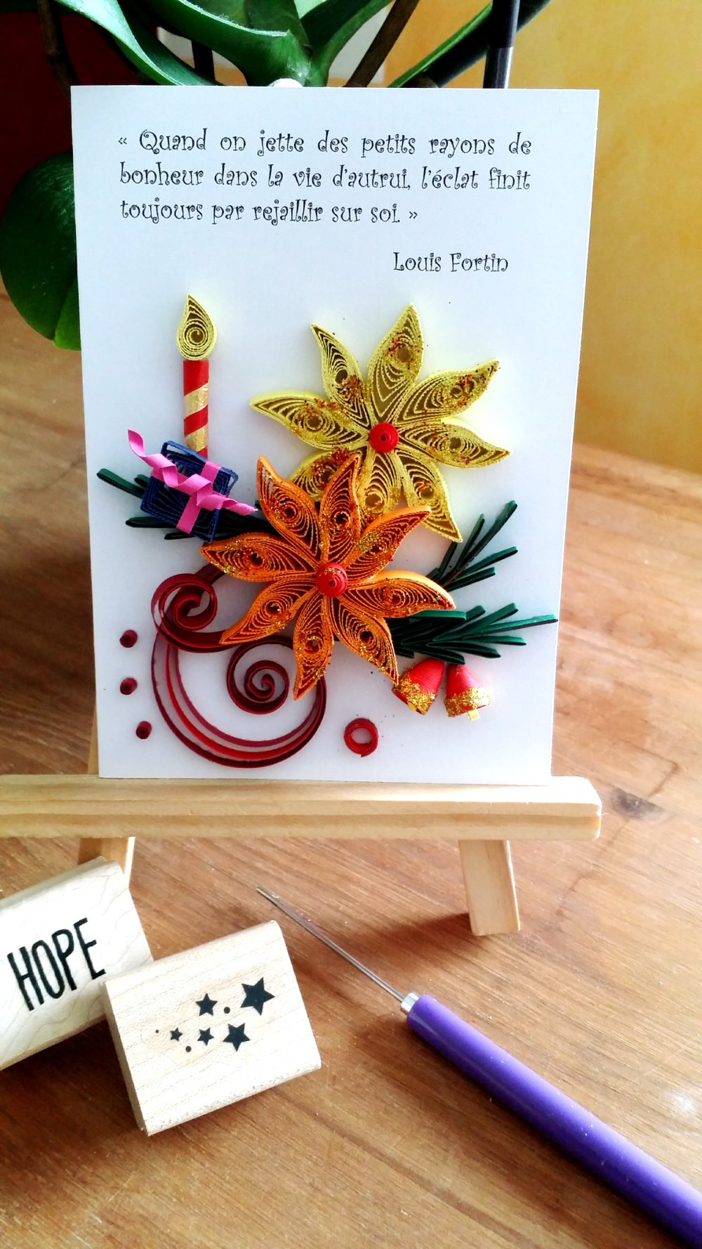 Carte De Voeux A Citation Pour Noel Carte 3d En Quilling Un Grand Marche