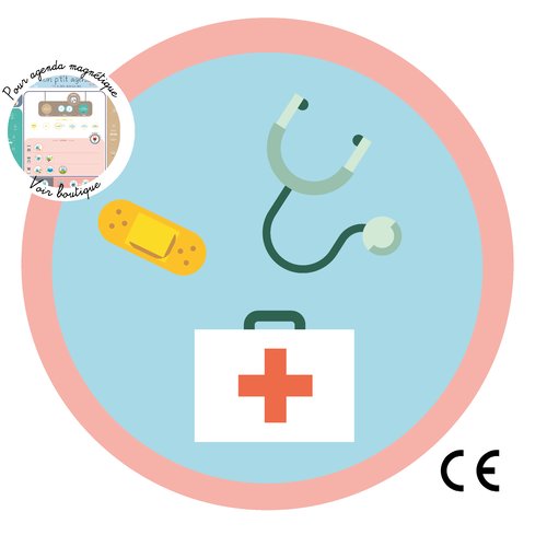 1 magnet extra plat - visite médicale - jeu éducatif pour enfant