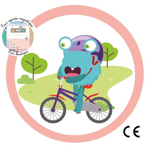 1 magnet extra plat - activités extérieures - faire du vélo - jeu éducatif pour enfant