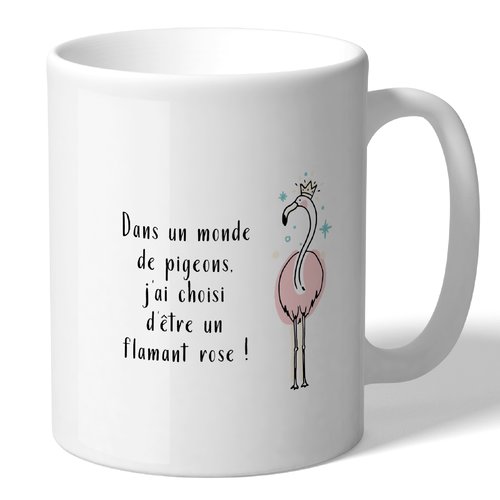 Mug - humour animal ! -  flamant rose pigeons