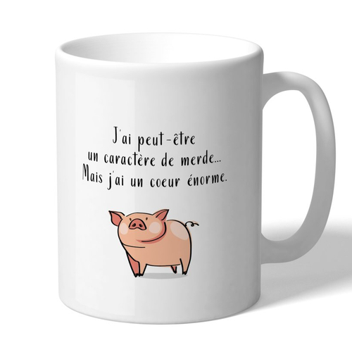 Mug - humour animal ! -  cochon caractère...
