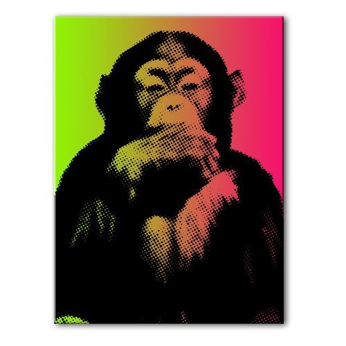 Les singes de la sagesse triptyque pop-art dégradé 3x(55x80cm) - Un