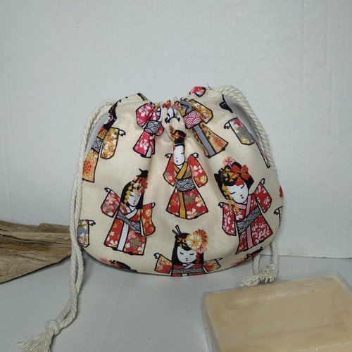 Bourse à savon coton geisha