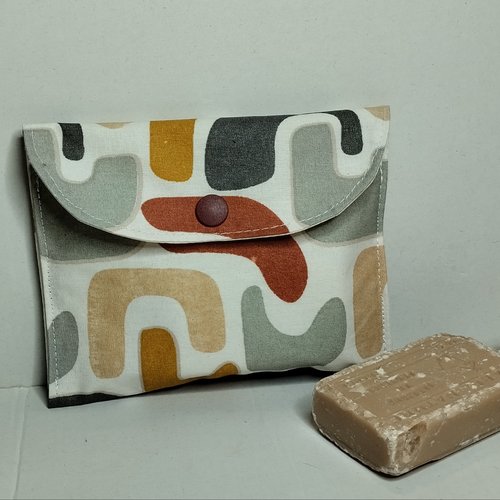 Pochette à savon coton enduit