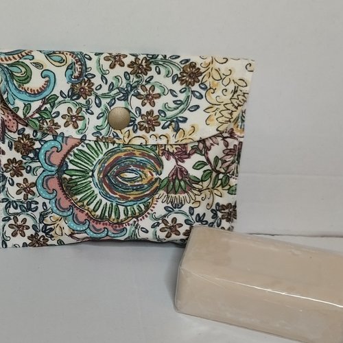 Pochette à savon coton enduit multicolore