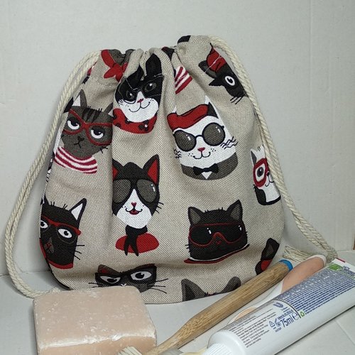 Trousse de toilette/ maquillage chats