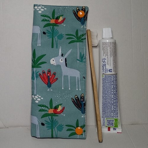 Pochette brosse à dents animaux