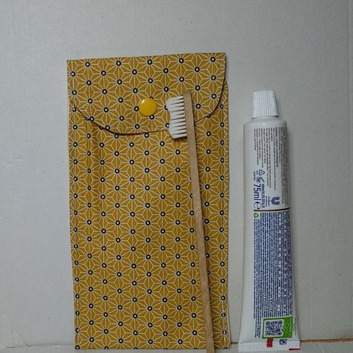 Pochette à dentifrice, brosse à dents coton enduit