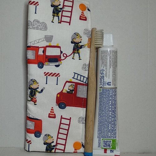 Pochette brosse à dents pompiers