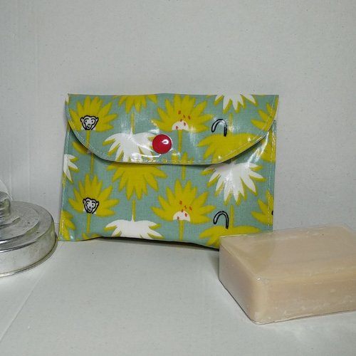 Pochette à savon imperméable, palmier et singes