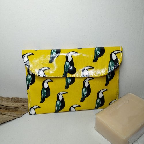 Pochette à savon jaune toucan