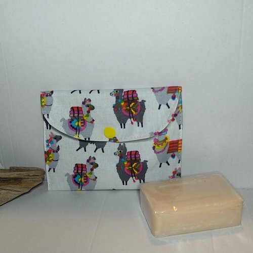 Pochette à savon imperméable lamas