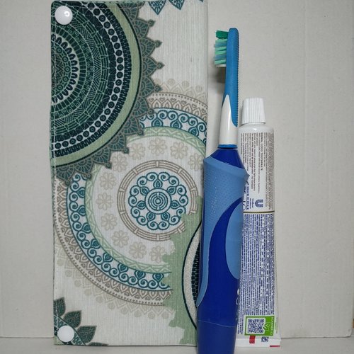 Pochette brosse à dents électrique coton enduit