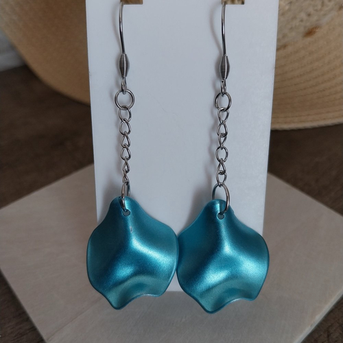 Boucles d'oreilles feuilles sechées