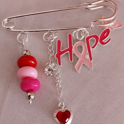 Broche épingle octobre rose