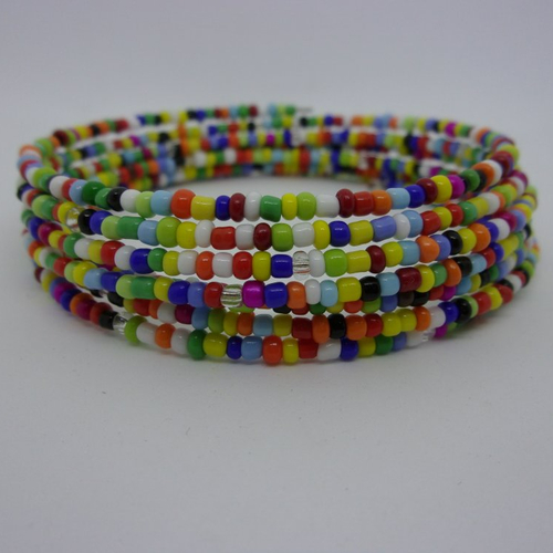 Bracelet femme multi-rangs multicolore