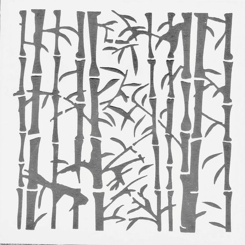Pochoir réutilisable en herbe de bambou A5 A4 A3 et plus grandes tailles Décoration murale Flora/Bambou 1 pochoir autocollant, taille M 50 x 140 cm 