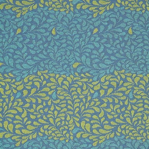 Polaire alpin jacquard - rayures rinceaux - turquoise