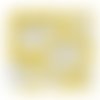 Tissu - toile de jouy - sur un nuage - fond moutarde - maison thévenon france