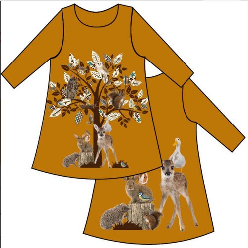 Tissu jersey stenzo - bambi et ses amis - panel 120 x 150cm - oeko tex standard 100 - digital print