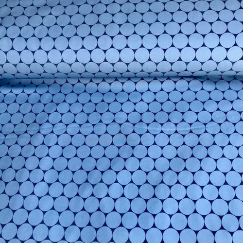 Tissu softshell - ronds à l'unisson - bleu / navy
