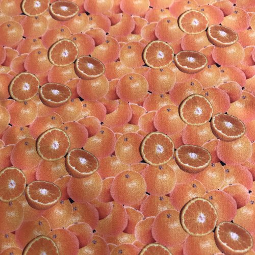 Tissu - fruits oranges - collection yummy food - impression digitale - oeko tex standard 100