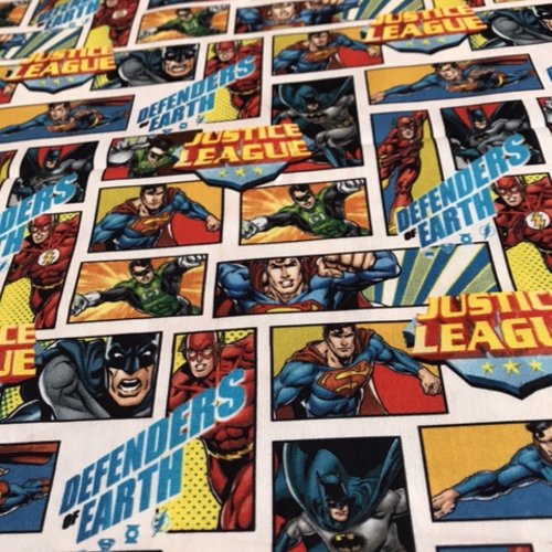 Tissu - justice league / batman / superman / flash - 100% coton