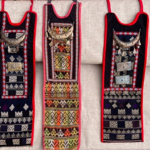 Collier / cravate ethnique femme tribale de la minorité hmong - laos - vintage