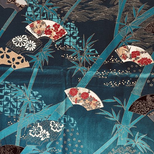 Tissu japonais - turquoise - coton haute qualité