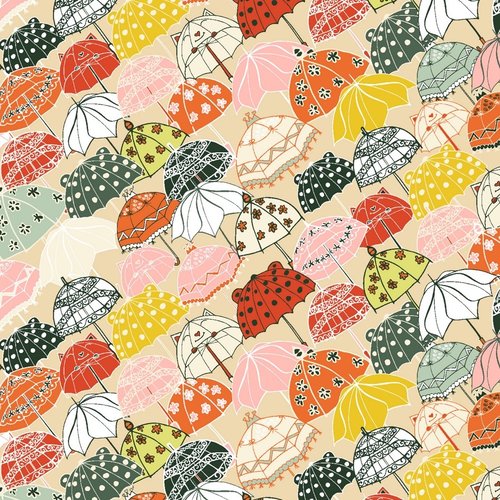 Tissu - under my umbrella - collection splish splash - coton