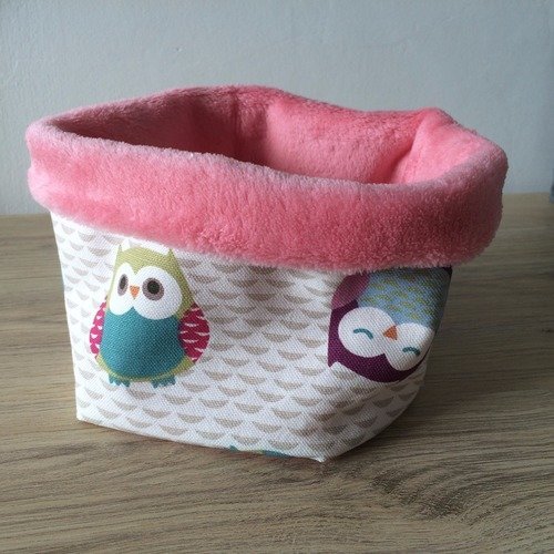 Snood/tour de cou enfant /bébé hiboux et polaire rose