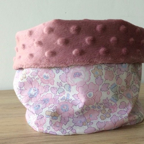  snood/tour de cou enfant en liberty rose buvard