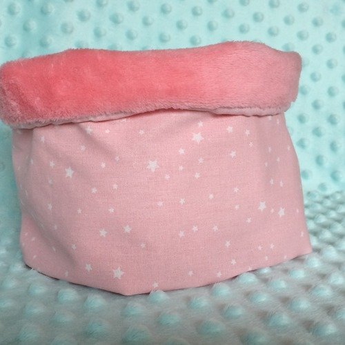 Snood /tour de cou enfant 3/4 ans polaire rose et étoiles