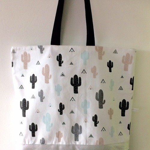Tote bag / sac de plage/ sac motifs cactus 