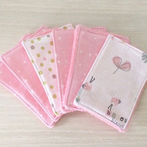 Lingettes lavables bébé en polaire et tissus étoiles