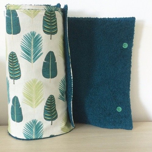 Essuie-tout lavable en éponge et tissu feuilles vertes réservé sarah.h