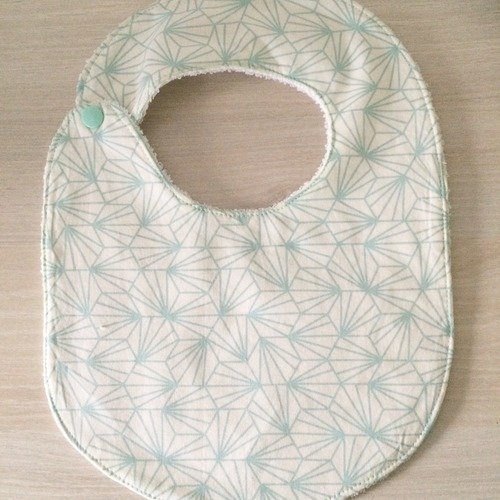 Bavoir bébé personnalisable collection cygnes verts origami