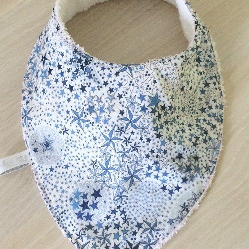 Bavoir bébé bandana personnalisable en liberty adelajda bleu