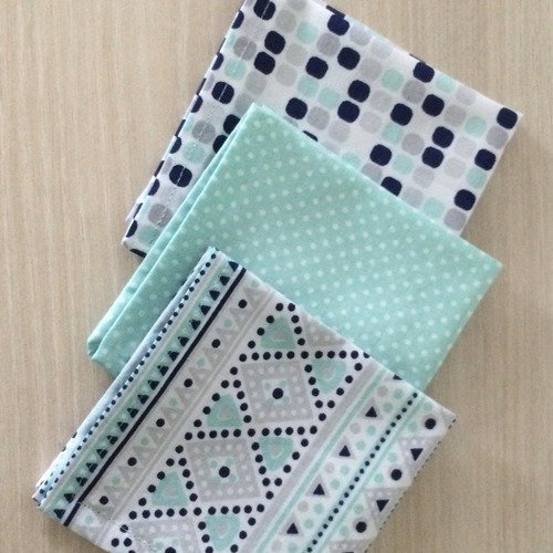 Lot de 3 mouchoirs lavables en tissus